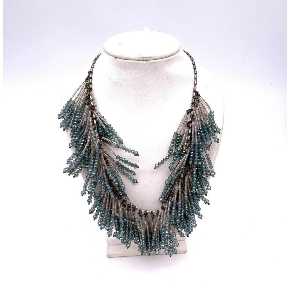 Berry Beaded Chunky Handmade Dangle Drop Long Necklace Extender Chain 16"